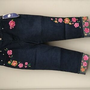 Diane Gilman floral jean Capris 12